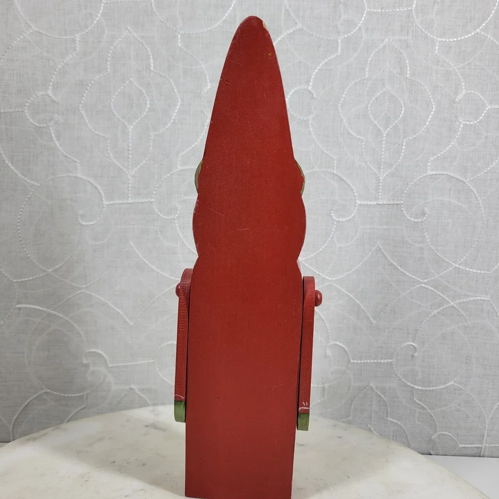 Hand Painted Wood Santa Claus Hinged Arms Primitive Christmas Decor